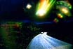ufo over night road