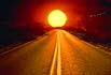 road with sun