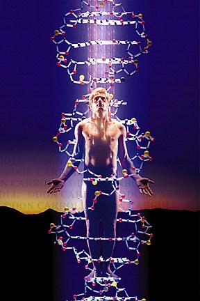 DNA model wrapped around man
