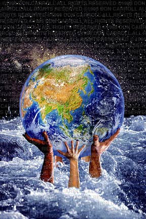 world in hands, earth