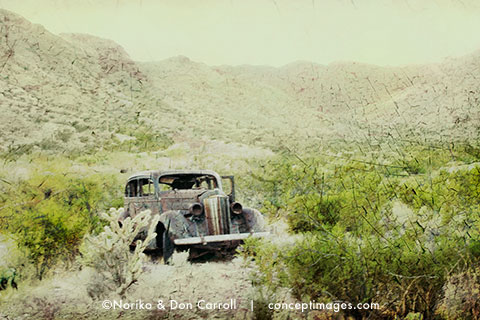 Packard in desert